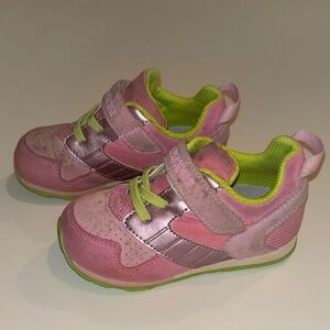 Tsukihoshi Pink and Lime Kids Sneakers